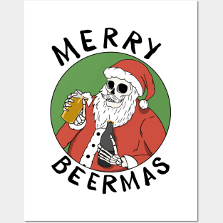 Merry Beermas White Posters and Art